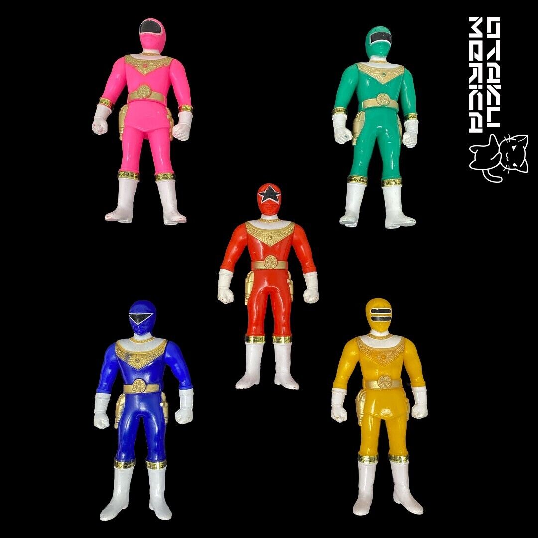 BANDAI 1995 オーレンジャー ミニフィギュア７箱 Bandai 1995 Chouriki Sentai Ohranger - Sofubi Figure Set | Otakumerica