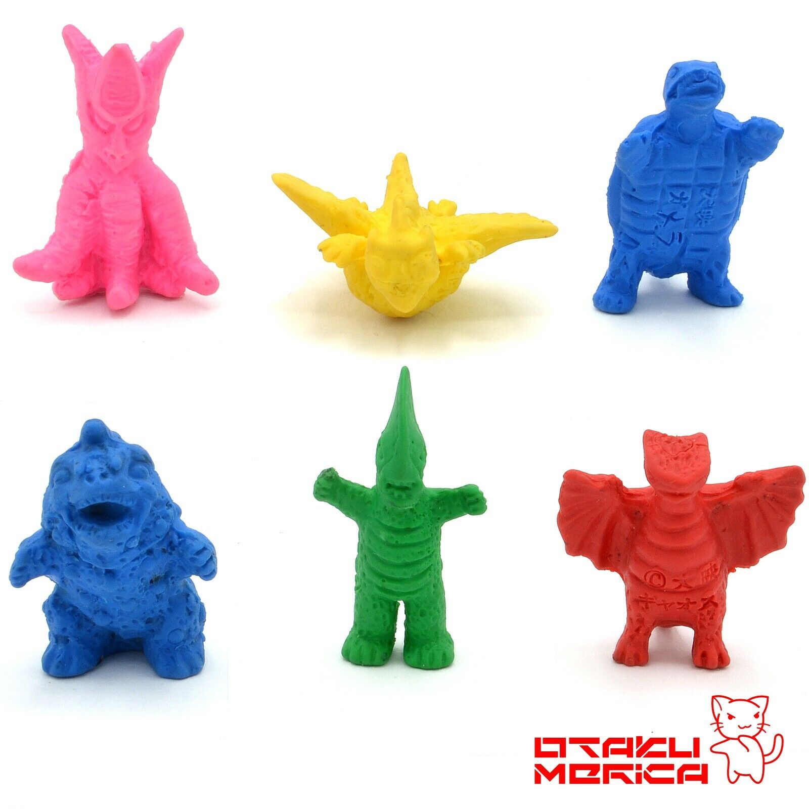 Yamakatsu gamera mini keshi set 3 vintage 70s kaiju keshigomu